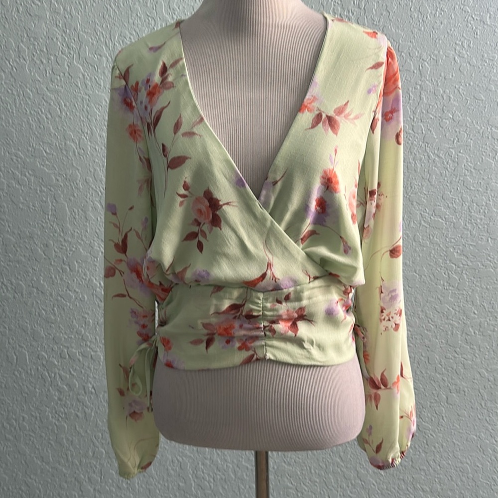 Meraki Floral Long Sleeve Women's Top Large
